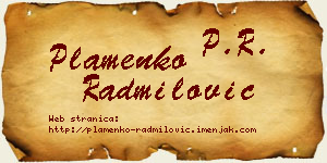 Plamenko Radmilović vizit kartica